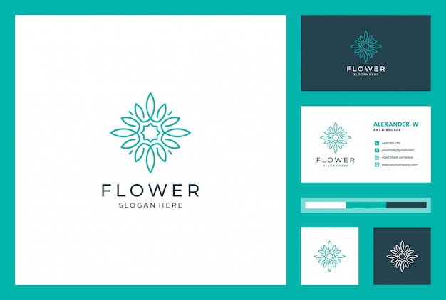 Download Free Flower Logo Design With Line Art Style Logos Can Be Used For Spa Use our free logo maker to create a logo and build your brand. Put your logo on business cards, promotional products, or your website for brand visibility.
