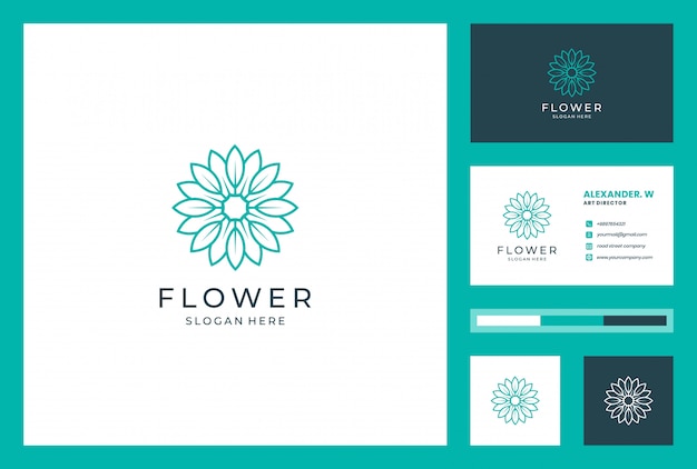 Download Free Flower Logo Design With Line Art Style Logos Can Be Used For Spa Use our free logo maker to create a logo and build your brand. Put your logo on business cards, promotional products, or your website for brand visibility.