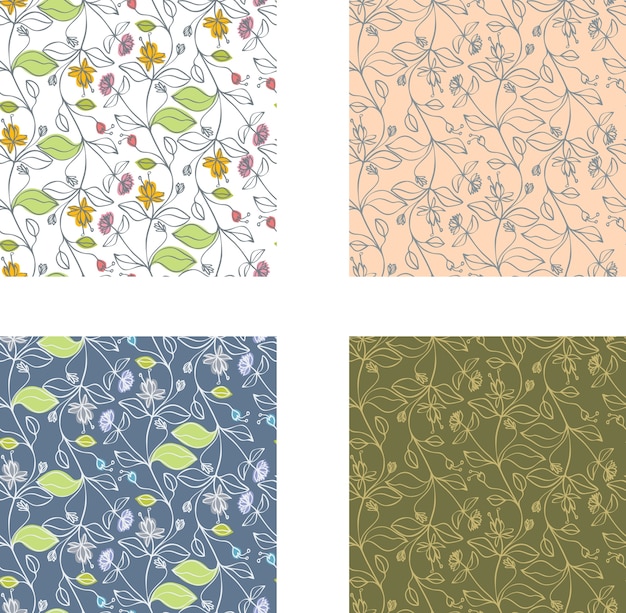 Flower mix pattern Vector | Free Download