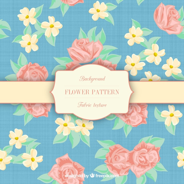 Flower pattern in fabric texture