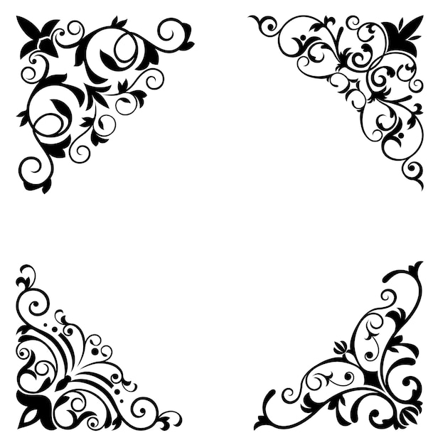 Premium Vector Flower patterns and borders