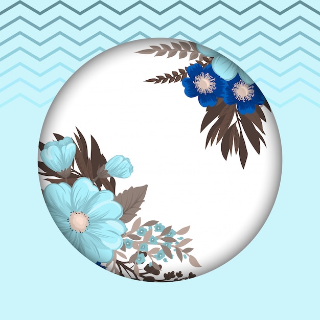 Download Free Flower Round Drawing Blue Circle Frame With Flowers Premium Vector Use our free logo maker to create a logo and build your brand. Put your logo on business cards, promotional products, or your website for brand visibility.