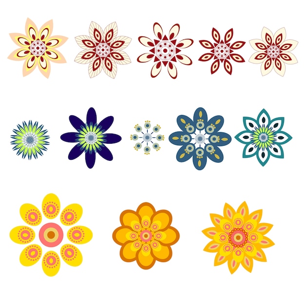 Premium Vector Flower Set