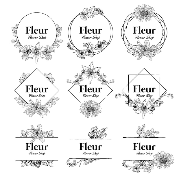 Download Premium Vector | Flower shop logo emblem