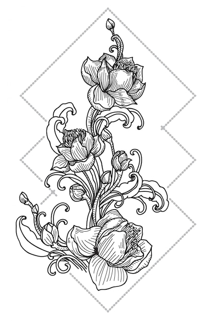 Download Flower tattoo | Premium Vector