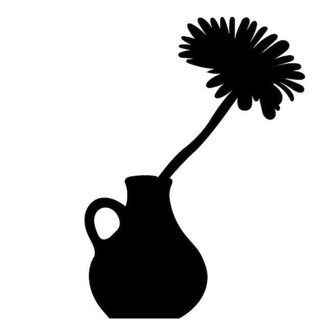 Premium Vector | Flower in vase silhouette vector