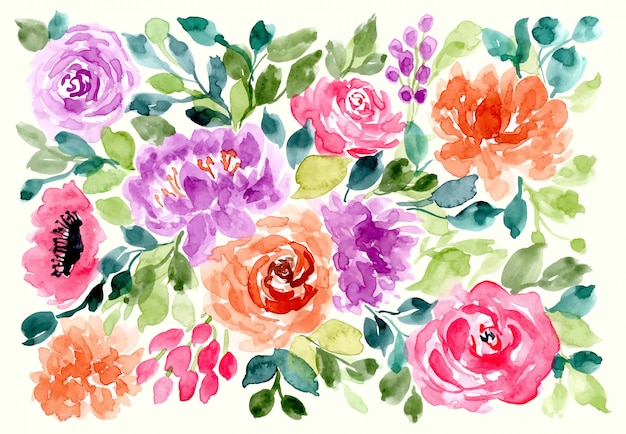 Download Premium Vector | Flower watercolor background