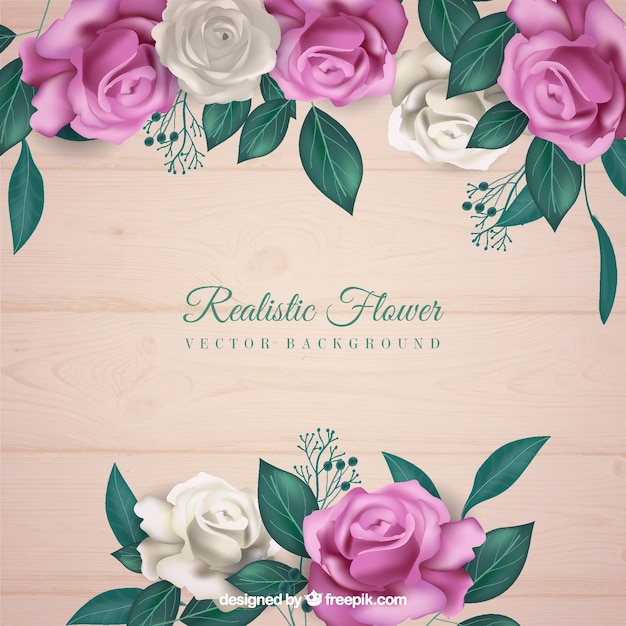 Free Vector | Flowers background in realistic style