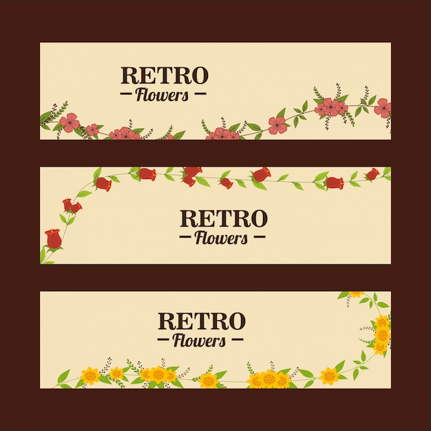 Free Vector | Flowers banner template set