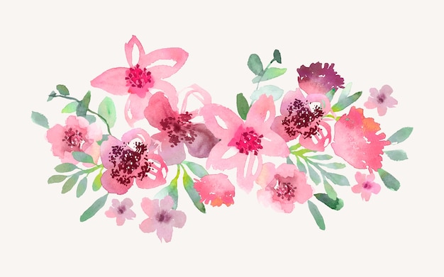 Download Free Vector | Flowers bouquet in watercolor