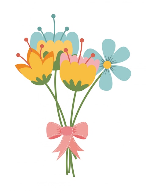 Premium Vector | Flowers design over white background vector illustration