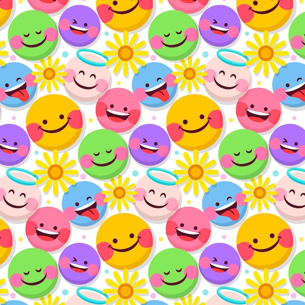 free-vector-flowers-and-emoticons-pattern-template