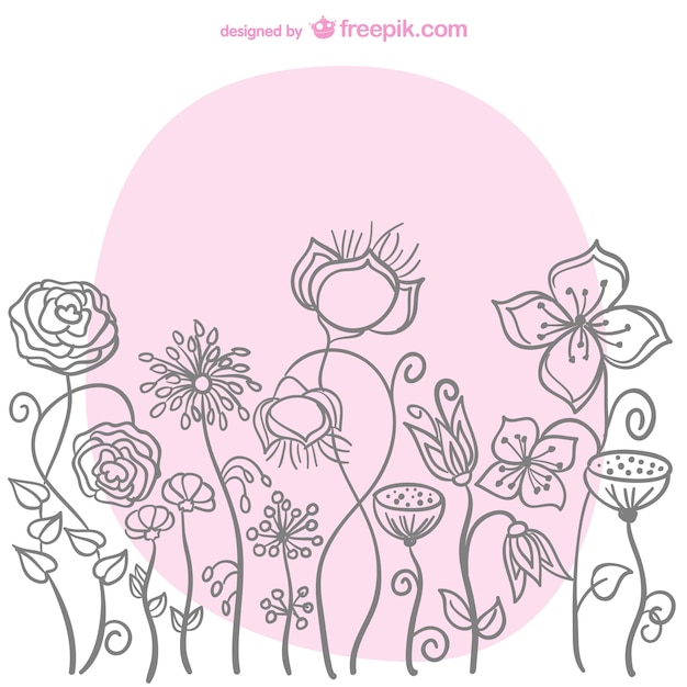 Download Free Vector | Flowers sketch vector