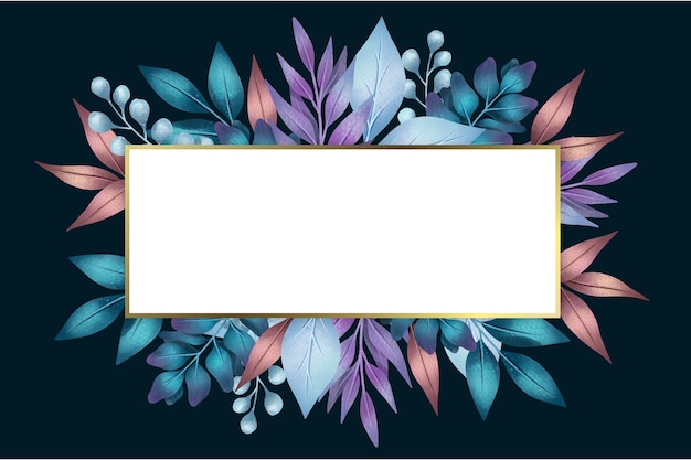 Free Vector | Flowers with empty banner in geometrical shape