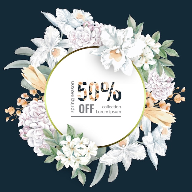 Download Flowery sale flyer for spring shopping Vector | Free Download