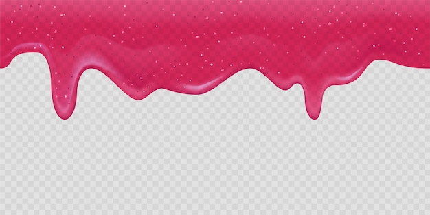 Premium Vector | Flowing glossy pink slime with sparkles