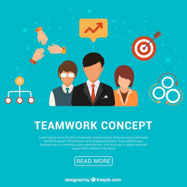Flt teamwork concept with classic style
