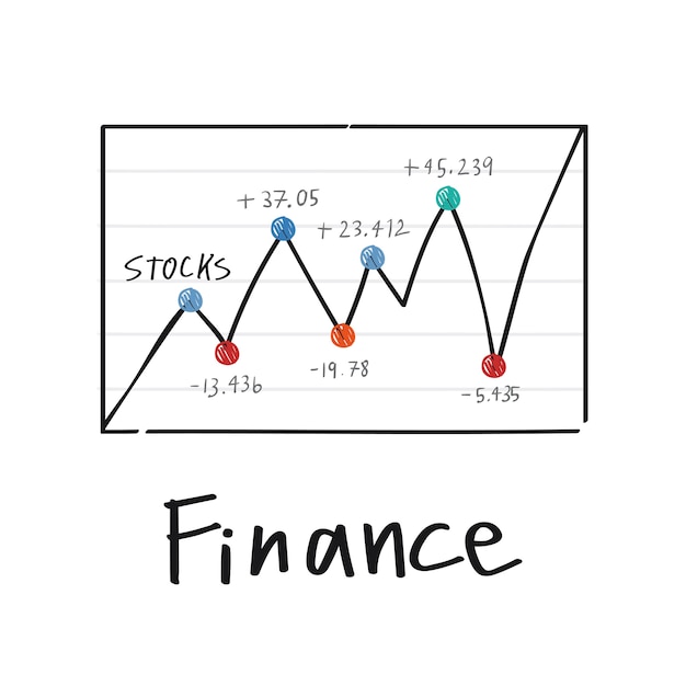 Free Vector Fluctuation In Financial Stock Market Graph Illustration