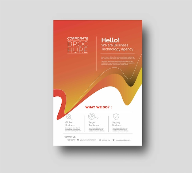  Flyer & poster cover design in a4 size template illustration. Premium Vector