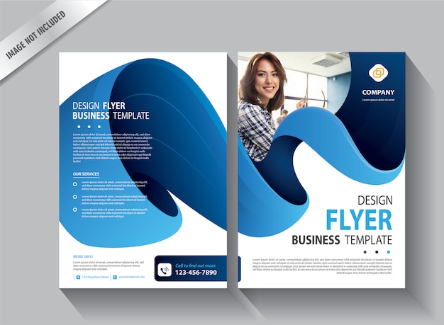  Flyer template for cover annual report Premium Vector