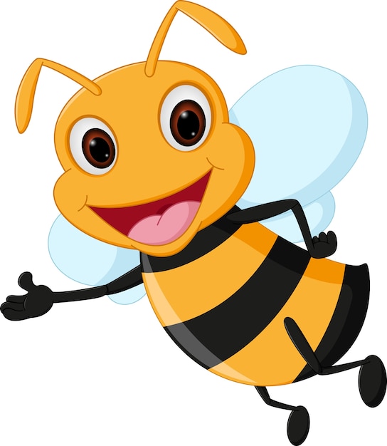 Premium Vector | Flying bee cartoon presenting