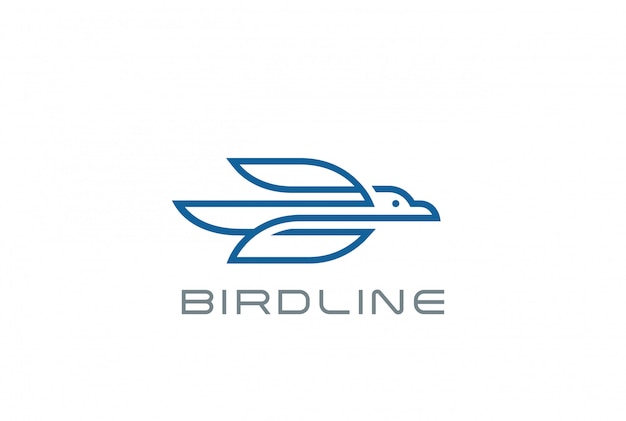 Flying bird logo linear style | Free Vector