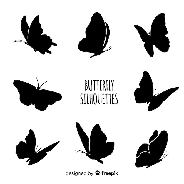 Download Flying butterflies silhouettes Vector | Free Download