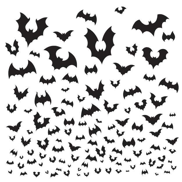 Premium Vector | Flying Halloween Bat Set