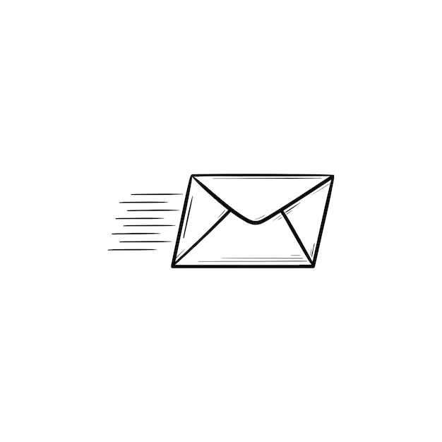 Premium Vector | Flying mail hand drawn outline doodle icon. newsletter ...