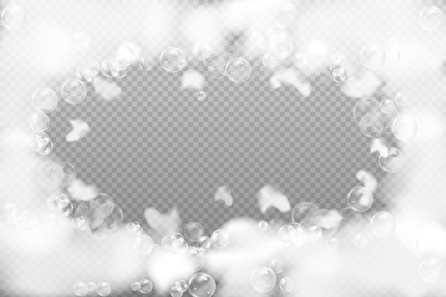 Foam with soap bubbles. | Premium Vector