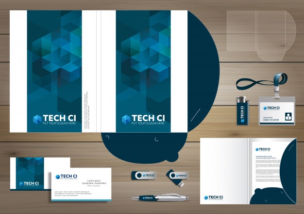 Folder template design. digital technology company, corporate identity ...