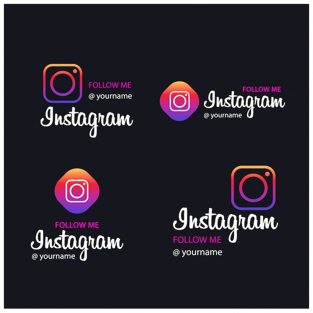 Premium Vector Follow me on instagram banners