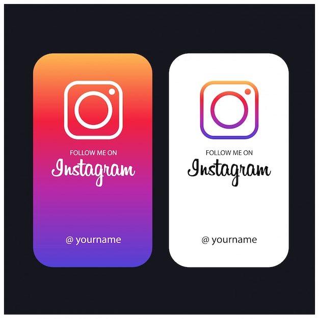 Premium Vector Follow me on instagram creative cards