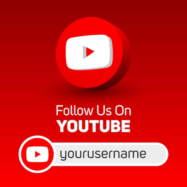 Premium Vector | Follow us on youtube social media square banner with ...