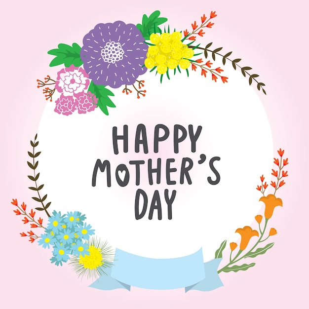 Premium Vector | Folwer wreath for mom