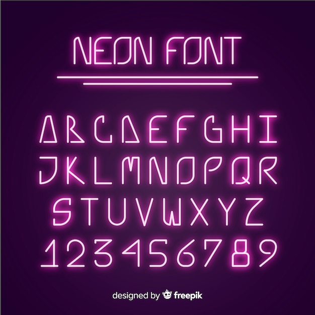 Premium Vector Font Alphabet In Neon Style