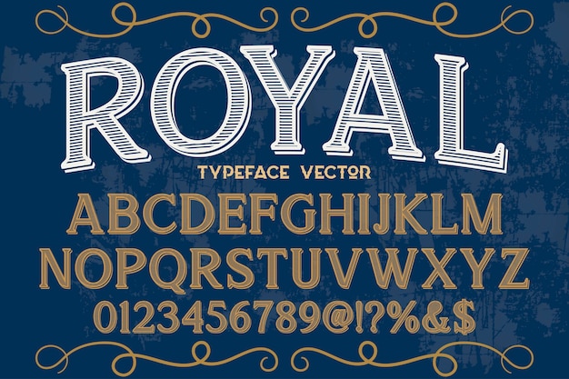 Premium Vector | Font alphabetical graphic style royal