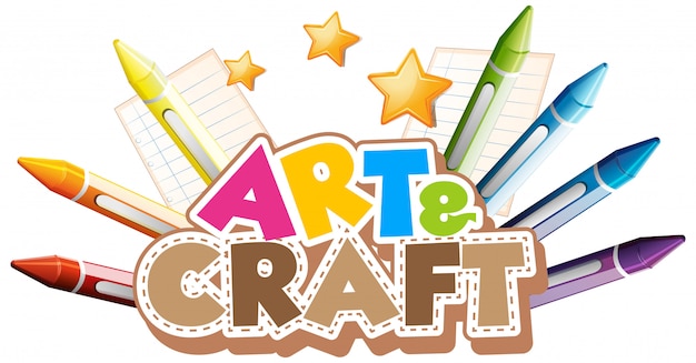 Free Vector | Font design for word art and craft with colorful crayons