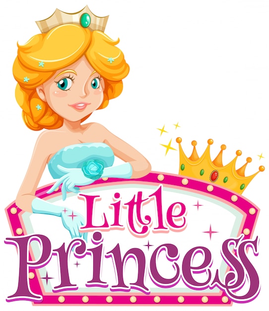Download Font design for word little princess with cute princess on ...
