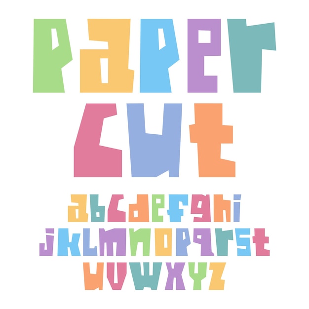 Premium Vector Font Paper Cut Lower Case Pastel Colors