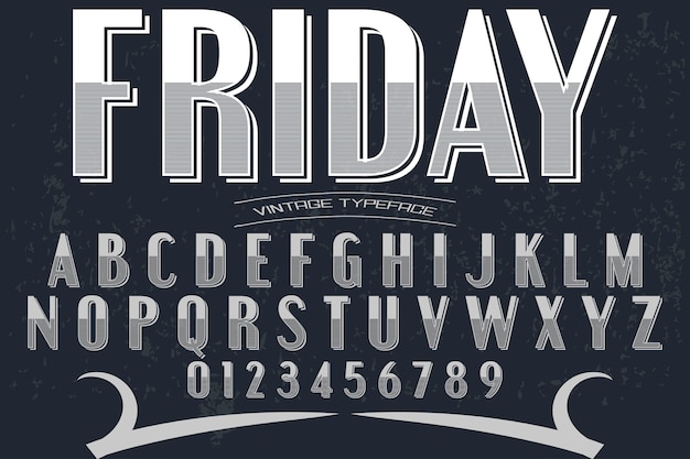 Font shadow effect typography design friday Premium Vector