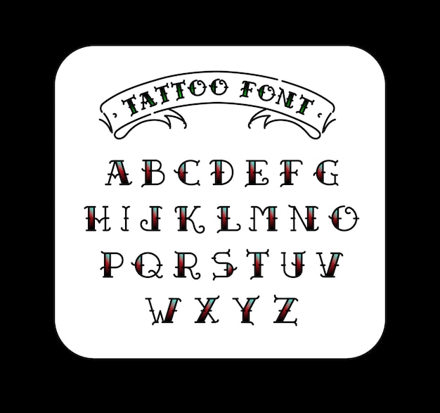traditional tattoo lettering truetype font