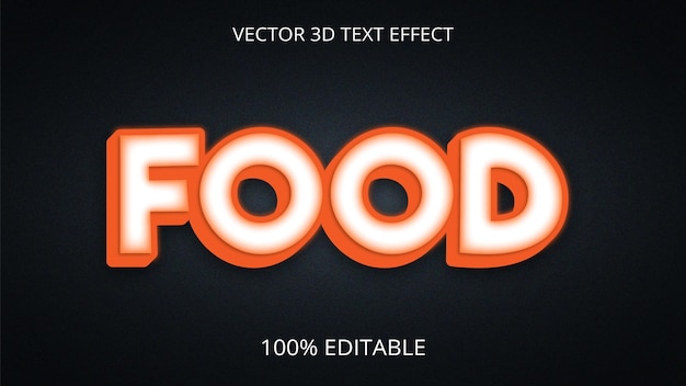 Premium Vector Food 3d Text Effect Design