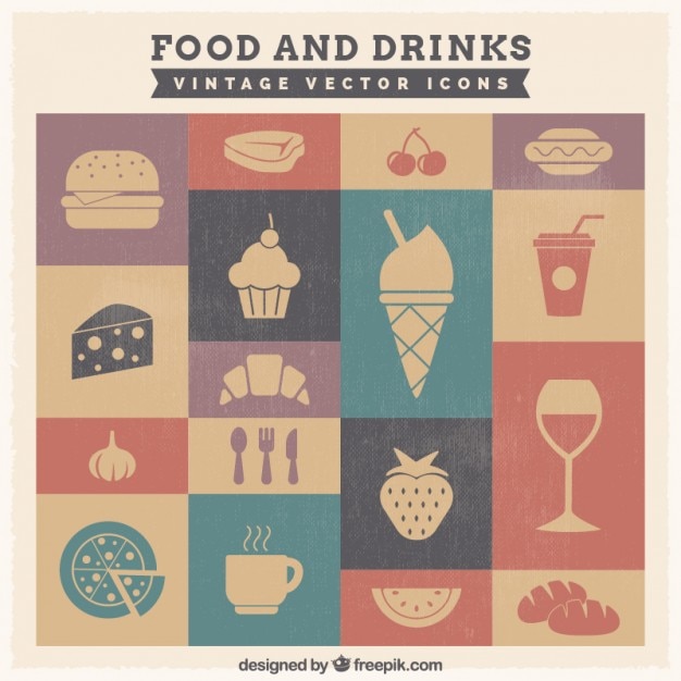 Food and drink icons Vector | Free Download