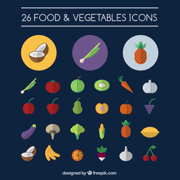 Food and vegetables icons