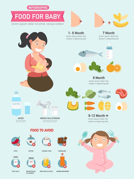 Download Food for baby infographic. informative poster ready to ...