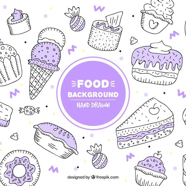 Food background with desserts