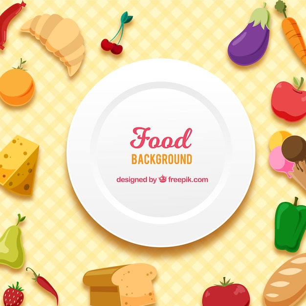 Free Vector | Food background with flat design