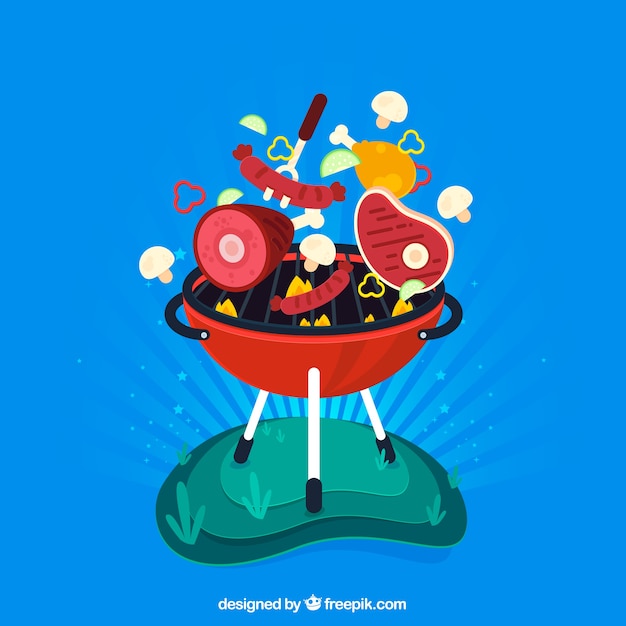 Food background with flat design