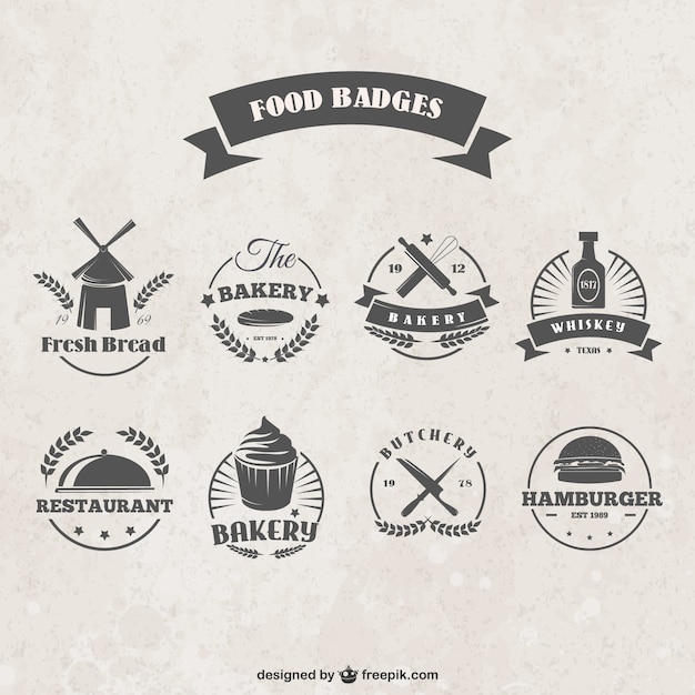 Food badges Vector | Free Download